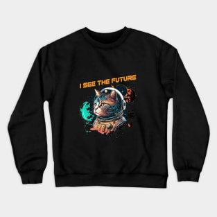 Funny Astronaut Cat Crewneck Sweatshirt